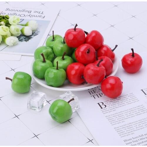 20pcs Lifelike Simulation Artificial Apple Fake Fruit Disply Home Party Decor QX2E