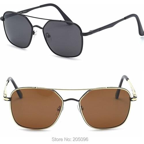 S4814 high classic designer UV400 polarized pilot style anti-slip oversized dual bridge durable travel sunglasses for men