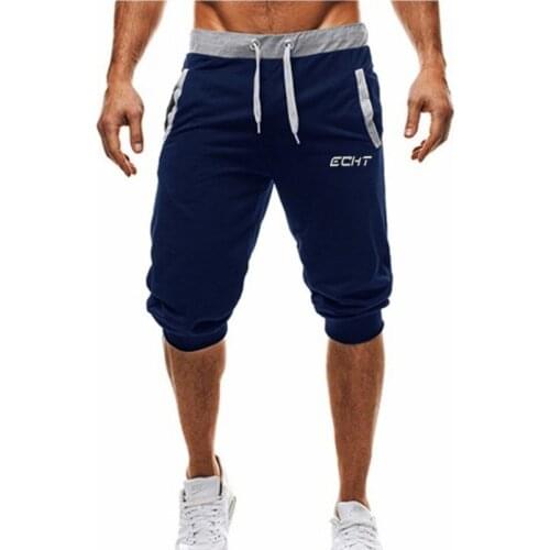Summer Leisure Men Knee Length Shorts Color Patchwork men Joggers Short Sweatpants Trousers Men Bermuda Shorts roupa masculina