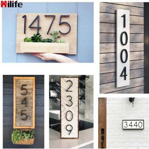 Digits Sticker Sign Exterior House Mumbers Self Adhesive Floating Home House Number Outdoor 0-9