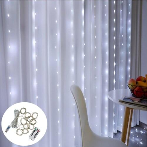 3M LED USB Power Remote Control Curtain Fairy Lights Christmas Garland Lights LED String Lights Party Garden Home Wedding Decor
