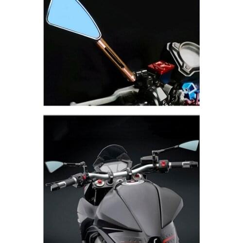 CNC Machined Motorcycle Rearview Side Triple-cornered Mirrors Sports Bike Fade Corrosion Resistant Anti-Glare Mirror