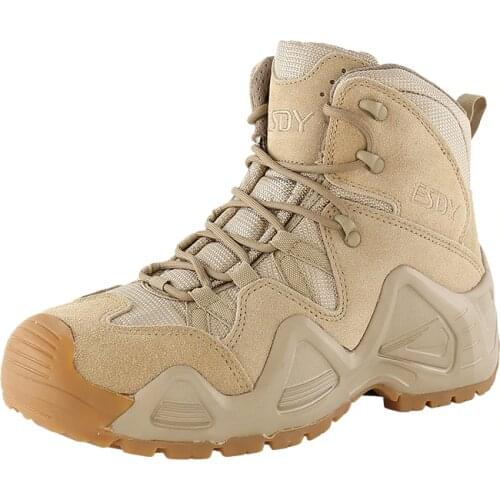 Outdoor Non-slip Breathable Water Resistant Hiking Shoes Military Training Combat Tactical Boots Mens Climbing Trekking Shoe