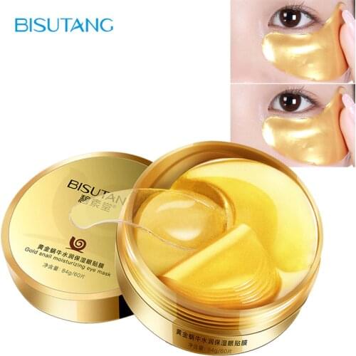 Snail Eye Patches Collagen Moisturizing Golden Eyes Care Wrinkle Mask 60PCS Gel Remove Dark Circles Bag Firm Lifting Anti Aging