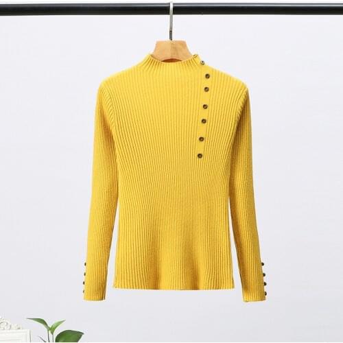 Urifens 2021 Turtleneck Solid Color Bottoming Sweater Women Fashion Simple Long Sleeve Slim Knit Sweater Pullover Female LBJ1821