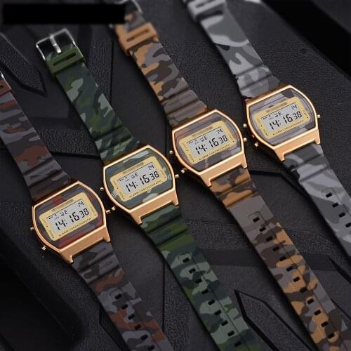 UTHAI BK71 Thin And Light Square Student Camouflage Luminous Fashion Sports Mens Electronic Watch