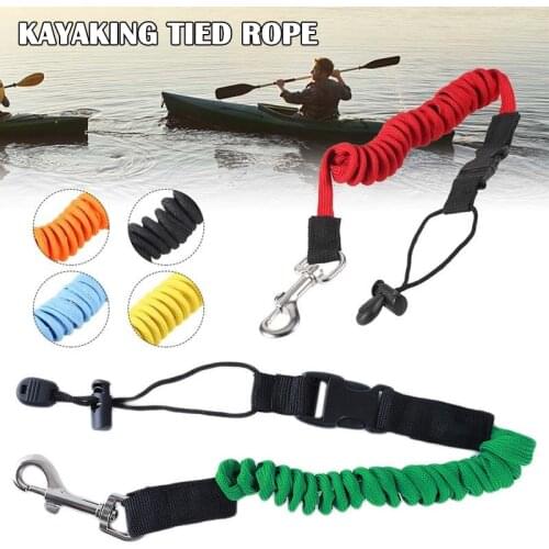 High Quality Elastic Paddle Leash Kayak Canoe Safe Paddle Leash Fishing Rod Rowing Boats Coiled Lanyard Cord Rope N66