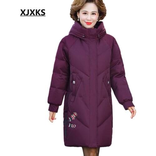 Женские длинные пуховики XJXKS China At AliExpress