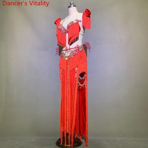 Oriental belly dance bra belly dance suit belly dance skirt belly dance clothes women dance skirt Indian Dancing Performance Set