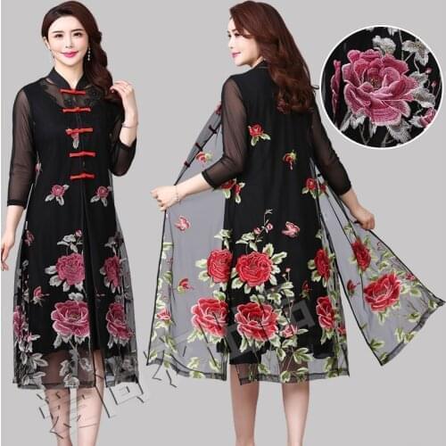 Plus Size 5XL Thin Embroidery Cardigan Sweater Women Summer Fashion Floral Knit Female Outwear Womens shawl with buckle coat