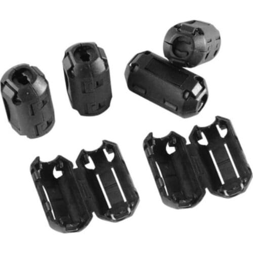 1/3pcs 3.5MM 5MM Black Plastic Clip On EMI RFI Noise Suppressor Cable Ferrite Core Filters Removable