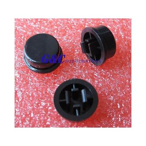 1000pcs Black Round Tacle Butt Caps For 12*12*7.3mm Tact Switches diy electronics