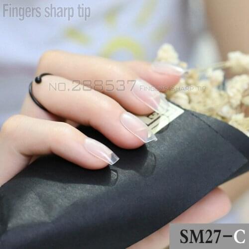 2017 New Popular Selling Transparent Square head Candy Acrylic Art Decorative Nail 24pcs R27-C