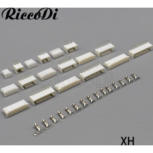 5/10Sets XH 2.54 Housing Right Angle Wafer Plug Connector With Metal 2-12P Male Female 2.5mm Pitch XHR Connector