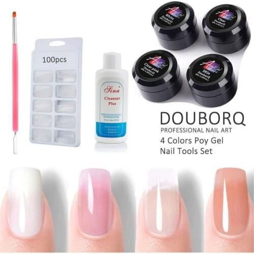 7pcs/set UV Gel Nail Art Crystal Nail Tips Glue Extension Builder French Manicure amouflage Soak Off Hard Jelly Gel