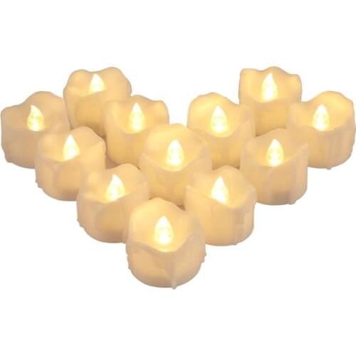 AMIR 12PCS LED Candle Lights Flameless Wireless Flicking Tea Light Realistic Bright Bulb Gift Christmas Party Wedding Home Decor