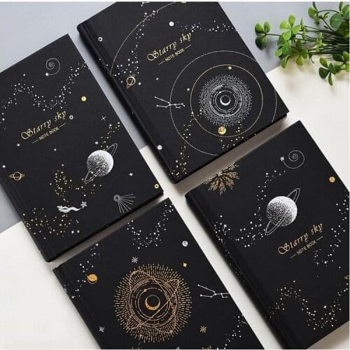Black Paper 128 Sheets Notebook Blank Inner Pages Graffiti Cute Panda Star Hand Book DIY Hard Cover Diary Kraft Planner