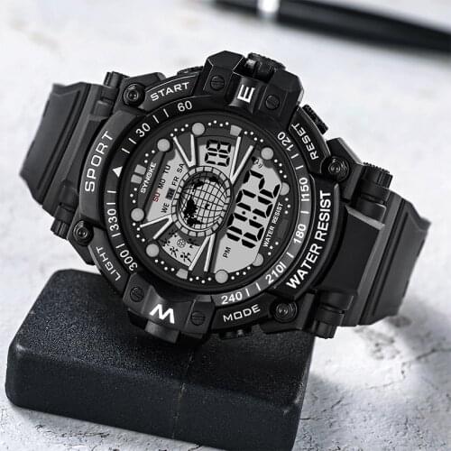 SYNOKE Fashion Sport Watch Men Military Watches Alarm Clock Shock Resistant Waterproof Digital Watch Male reloj hombre