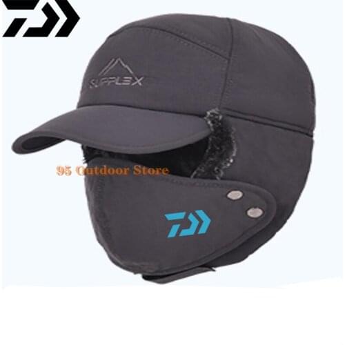 Daiwa 2022 New Cycling Hunting Hat Men and Women Winter Plus Velvet Thick Warmth Lei Feng Hat Outdoor Windproof Ski Hat