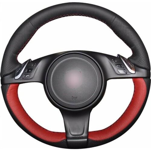 For Porsche Panamera 2010-2011 Top Leather Steering Wheel Hand-stitch on Wrap Cover