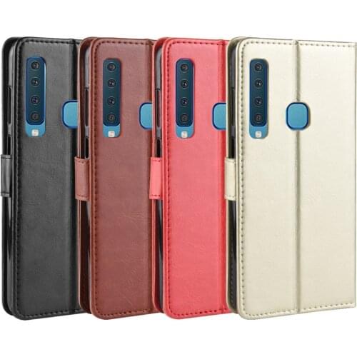 For Samsung Galaxy A9 2018 SM-A920F Case Retro Wallet Style Glossy PU Leather Flip Cover For Samsung Galaxy A9 2018 Phone Cases