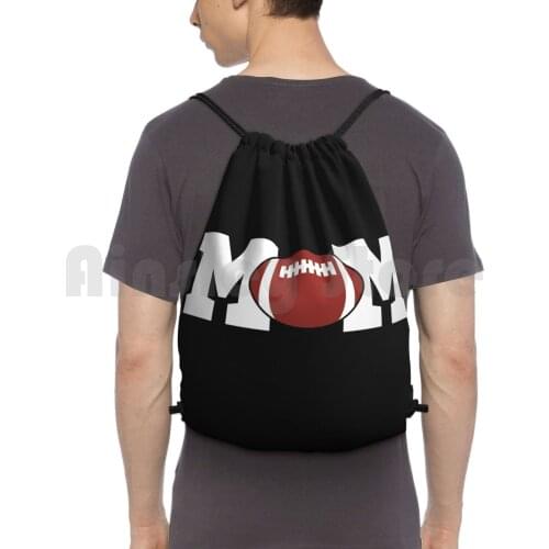 Football Mom Life Novelty Gift Idea Product Backpack Drawstring Bags Gym Bag Waterproof Football Mom Football Football