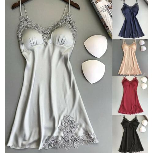 Женские атласные ночные сорочки Goocheer China At AliExpress