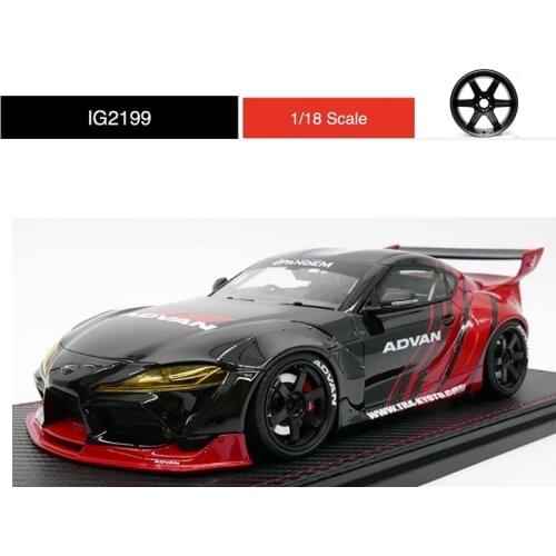 IG 1:18 PANDEM Toyota Supra (A90) Black/Red Resin Model Car