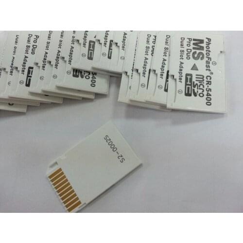 High Quality Photofast CR5400 Dual Slot Micro SD TF Card to MS Memory Stick Pro Duo Adapter 100pcs/lot