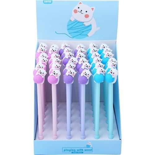 Kawaii Cat Gel Pen Cute 0.5mm Signature Pen 36 pcs/lot Promotional Gift Stationery School Supplies