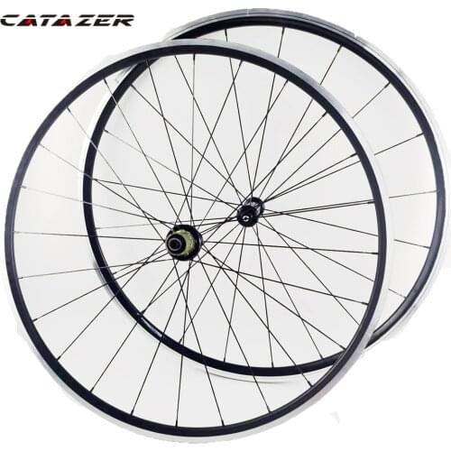CATAZER 1370g Road Bike Aluminum Alloy Wheels 700C 27x19mm Width Road Bicycle Wheelset Lightweight Cycling Climbing Wheelset