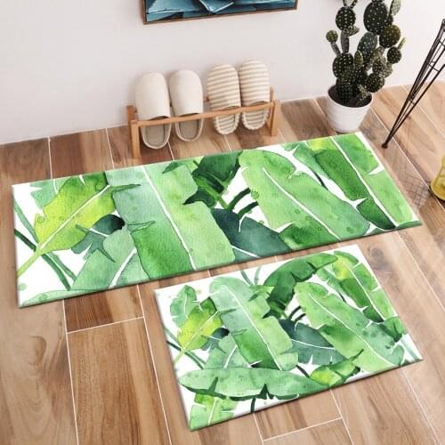 Green Banana Leaf Area Rug And Crystal Velvet Large Carpet For Kids Baby Home Living Room Cushion Bedroom Floor Bath Toilet Mat