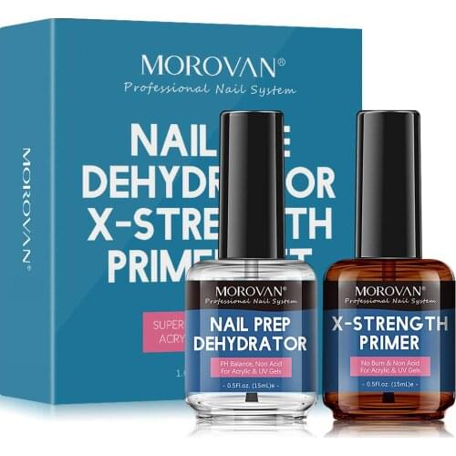 Nail Prep Dehydrator and Nail Primer X-Strength, No Burn Non Acid Protein Bond Primer for Acrylic Powder and UV Gel Nail Polish