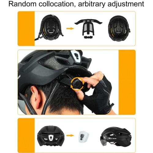 Lightweight Exquisite Men Women MTB Road Bike Helmet with Sunglasses Bike Helmet Adjustable for Bike