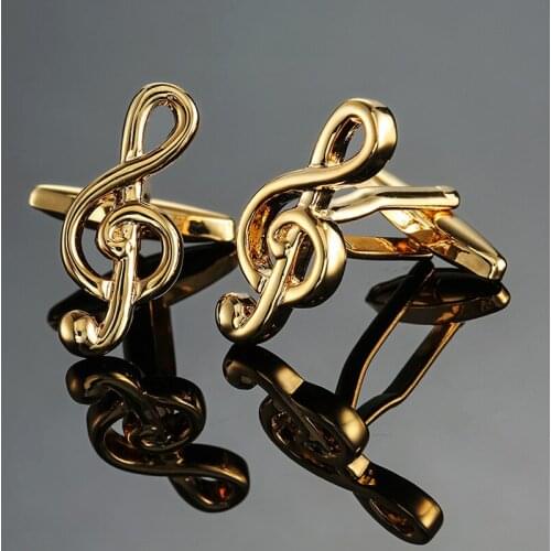 DY New high quality gold treble music symbol Cufflinks fashion Mens French shirt Cufflinks free shipping