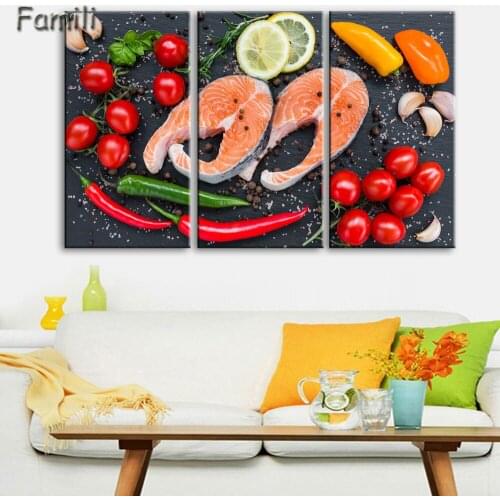 Wall Art Canvas Paintings Fruits 3 Panel Dropship Print Home Decor Wall Hangings For Living Room Kitchen No Frame