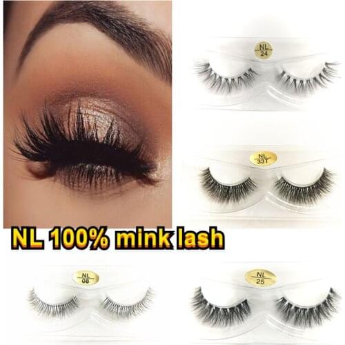 NL one pair Natural False Eyelashes Fake Lashes Long Makeup 3d Mink Lashes Extension Eyelash Mink Eyelashes for Beauty