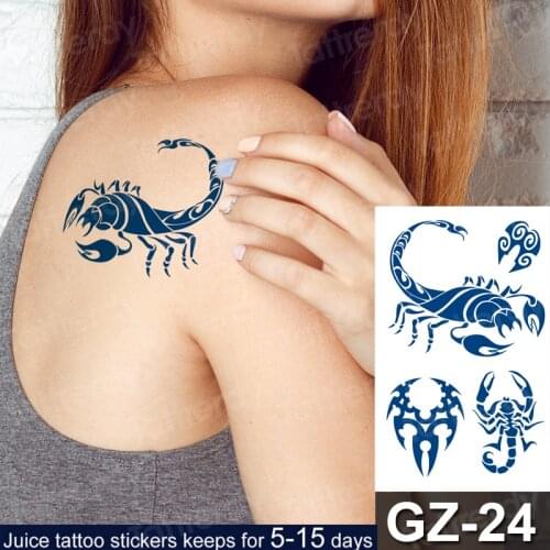 New Scorpion tattoo 15 days long lasting sexy design for women Temporary tattoo stickers arm shoulder leg body art face tattoo