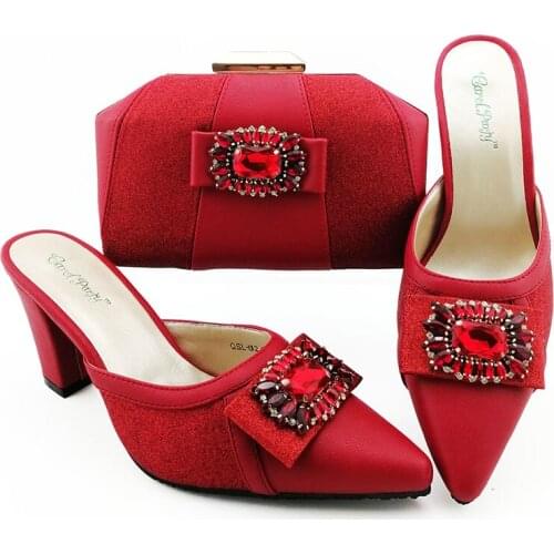 Latest Red Color Italian Shoes and Bags To Match Shoes with Bag High Quality Nigerian Shoes and Matching Bags for Party
