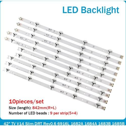 New LED backlight band for LG 42" TV V14 Slim DRT Rev0.6 6916L 1682A 1684A 1683B 1685B LC420DUH PG F1 42LY970H 42LB700V 42LB671V