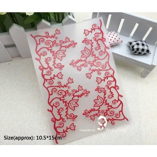 PLASTIC EMBOSSING FOLDER flower vine edge background DIY scrapbooking album card made gift packing decoration paper craft