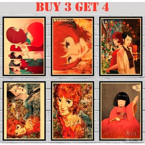 26 Designs Satoshi Kon Movie Paprika Kraft paper Poster HomeDecal Painting Wall Sticker 42X30cm