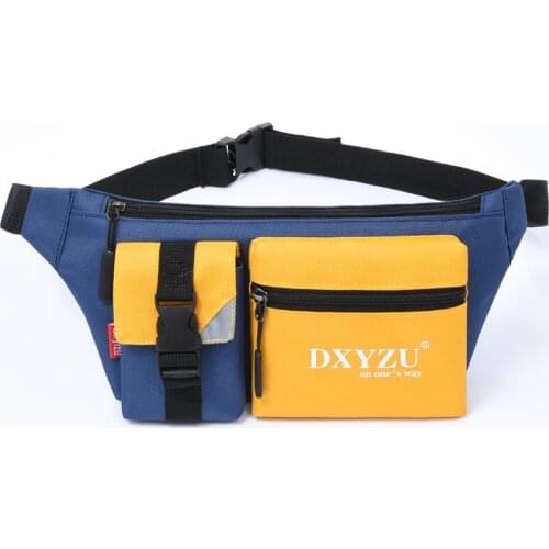 Oxford Leather Mens Waist Packs Travel Waist Pack Male Casual Waist Bag Man Phone Pouch Bags Patchwork Crossbody for Man 2020
