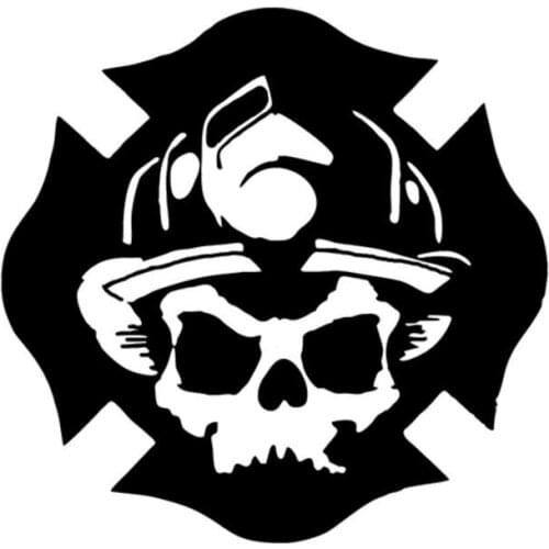 Firefighter Skull New Design Die Cut Vinyl Car Decals Waterproof Removable Car Body Window Decor Rear Windshield Stickers L142