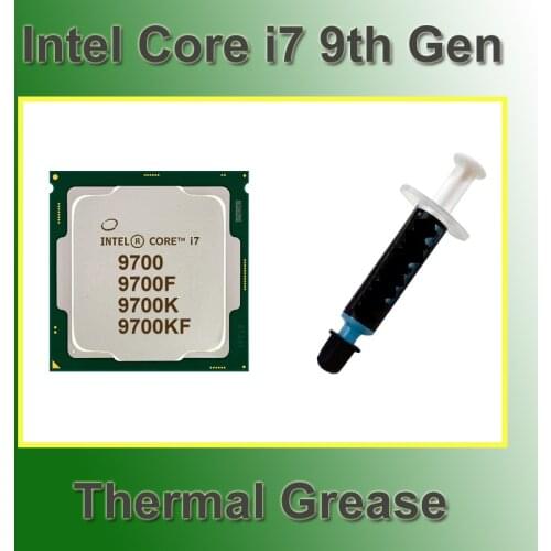 Intel Core I7 9700 with Thermal Grease Processor I7 9700K 9700KF with Thermal Paste 9700F CPU i7 9th Gen Computer Parts DIY