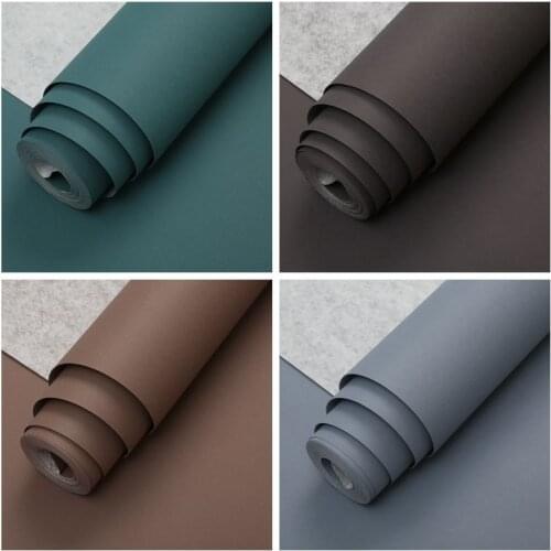 Dark Coffee Plain Silk Wallpaper Bedroom Living Room and Hotel Engineering Pure Black Simple Nordic Non-Woven Wallpaper