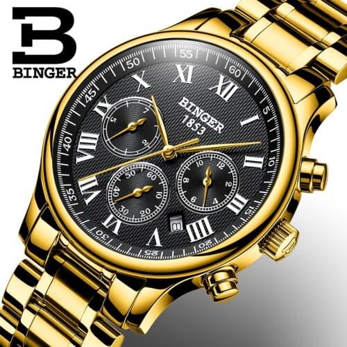 Switzerland BINGER Watch Men Luxury Brand mens watch Japan Automatic Mechanical Watches Movement Sapphire Waterproof B603M-5