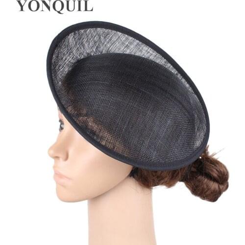 Black 25CM Sinamay Fascinator Base for Gril Making Derby Fascinators Kentucky Party Hat Millinery Material or 18Color for Select