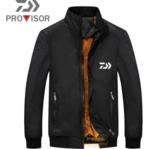 Winter DAIWA Fishing Clothes Mens Sports Plus Velvet Warm Jacket Outdoor Hunting Thickened Plus Cotton Cold Jacket