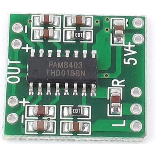 10pcs PAM8403 Super mini digital amplifier board 2 * 3W Class D digital amplifier board efficient 2.5 to 5V USB power supply